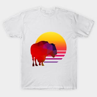 Buffalo Sunset Poly Design T-Shirt